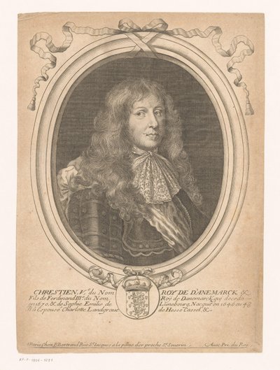 Portret króla Danii Christiana V Chrestien, Ve, du Nom Roy de D