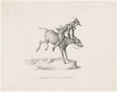 Książę Fryderyk na Osiołku, 1830 Schaerbeck le 27 7bre 1830 (tytuł na obiekcie) autorstwa Anonymous