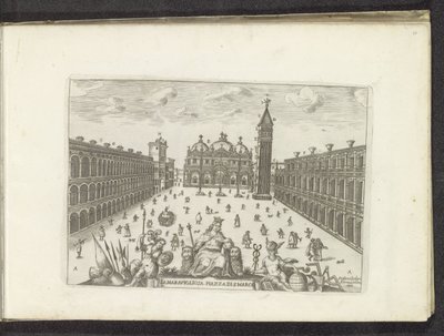 Plac św. Marka w Wenecji Cudowny Piazza di San Marco (tytuł na obiekcie) autorstwa Anonymous