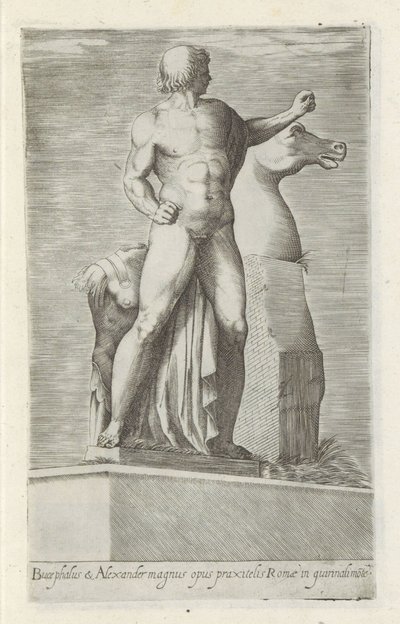Sculptuur van een van de Dioscuren op het Quirinaal te Rome Bucefał i Aleksander wielkie dzieło (...) (tytuł na obiekcie) Rzeźby antyczne w Rzymie (tytuł serii) Ikony starożytnych posągów miasta Rzymu, które można zobaczyć w miejscach publicznych (tytuł se autorstwa Anonymous