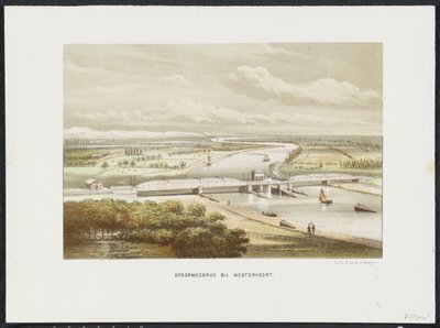 Most kolejowy w Westervoort, 1846 Most kolejowy w Westervoort (tytuł na obiekcie) Główne mosty kolejowe w Holandii (tytuł serii) autorstwa Anonymous
