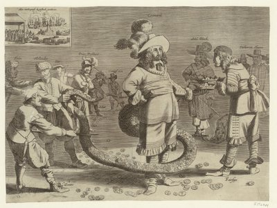 Kreskówka Cromwella jako ohydnego Tailmana, 1652 autorstwa Anonymous
