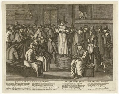 Karykatura angielskich kwakrów, ok. 1656 Spotkanie kwakrów / Fronti Nulla Fides / Spotkanie kwakrów (tytuł na obiekcie) autorstwa Anonymous