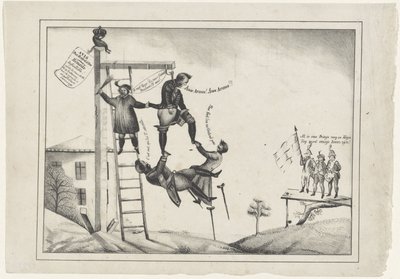 Karykatura o zbroi dobrowolnej, 1830 Pomocnicze ramiona! Armia Pomocnicza! (tytuł na obiekcie) autorstwa Anonymous