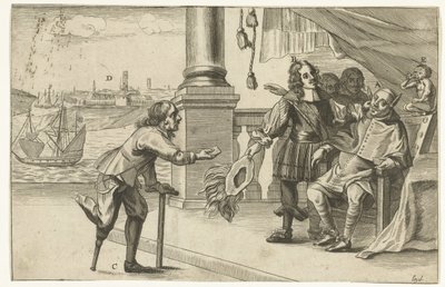 Karykatura nieudanego ataku na Ostendę, 1658 Dialog Ostendy (tytuł na obiekcie) autorstwa Anonymous
