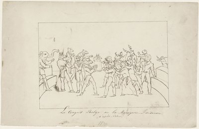 Karykatura przedstawiająca spór w Belgijskim Kongresie Narodowym w sprawie wyboru króla, 1831 Le Congress Belge ou la Menagerie en désordre. (d