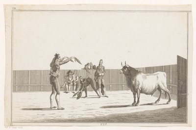 Torreador z banderillas Coleccion de las principales suertes de una corrida de toros (tytuł serii na obiekcie) Zbiór najważniejszych manewrów walki byków (tytuł serii) autorstwa Anonymous