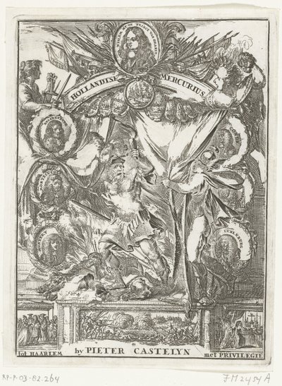 Strona tytułowa holenderskiego Merkurego roku 1673 (tytuł na obiekcie) autorstwa Anonymous