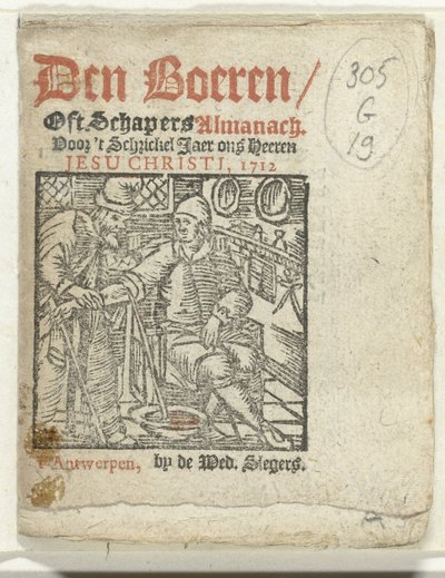 Strona tytułowa dla: Den Boeren / Oft Schapers Almanach Voor 