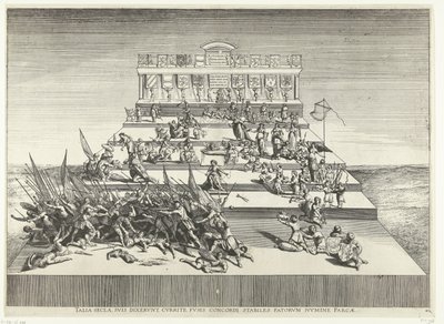 Toneelvoortelling over oorlog en vrede; incht van Ferdinand te Gent w 1635 (nr 42) Takie wieki, mówili sobie, biegną, wrzeciona w harmonii, stabilne, ocalone przez boga losu (tytuł na przedmiocie) Teatr Genethliacon Karola V autorstwa Anonymous