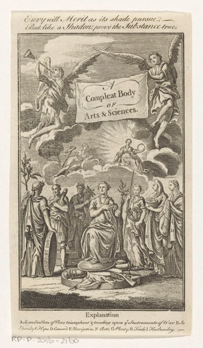 Triomf van Vrede Kompletny Body of Arts & Sciences (tytuł na obiekcie) Titelpagina voor: S.n., The Universal Magazin of Knowledge and Pleasure Vol III, 1748 autorstwa Anonymous