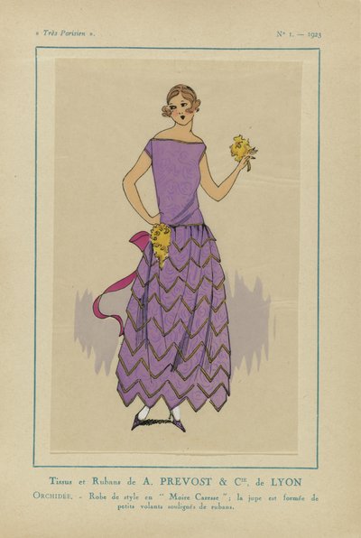 Bardzo paryski, 1923, nr 1: Tkaniny i wstążki A. PREVOST.... autorstwa Anonymous