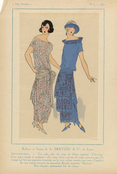 Bardzo paryski, 1923, nr 3: Wstążki i tkaniny autorstwa A. PRÉVOST...SENTIMENTALES... autorstwa Anonymous