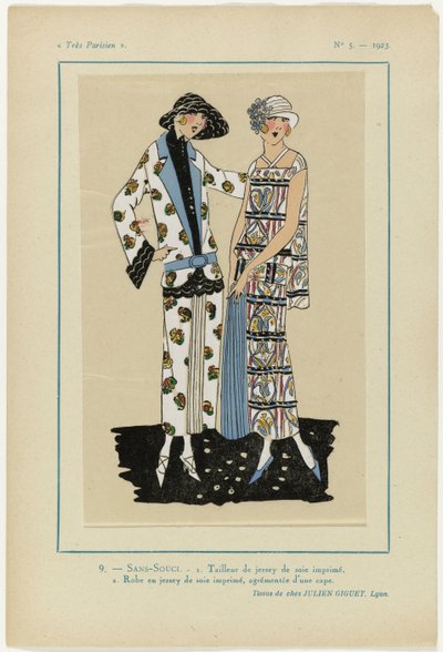 Bardzo paryski, 1923, nr 5: 9.- SANS-SOUCI. 1. Dżersejowy garnitur... autorstwa Anonymous