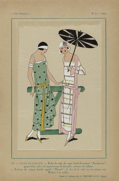 Bardzo paryski, 1923, nr 7: 17.- DNI UPAŁÓW. - 1. Bawełniana sukienka z woalu... autorstwa Anonymous