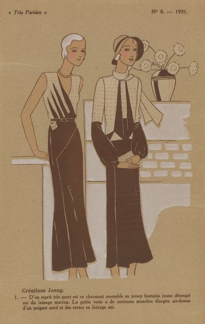 Bardzo paryski, 1931, nr 6: Kreacje Jenny. / 1. - Z bardzo sportowym duchem.... autorstwa Anonymous