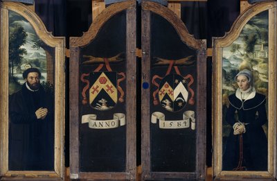 Dwa skrzydła tryptyku z portretami Juliena de Brouckere i jego żony Elisabeth Canneel autorstwa Anonymous