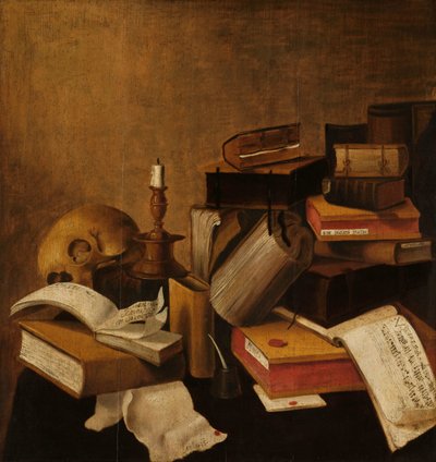 Vanitas Martwa natura z książkami autorstwa Anonymous