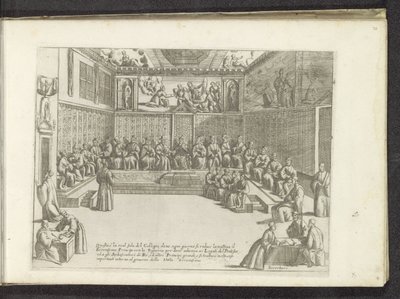 Vergadering w de Sala del Collegio Scenes uit het Venetiaanse leven (tytuł serii) Habiti d
