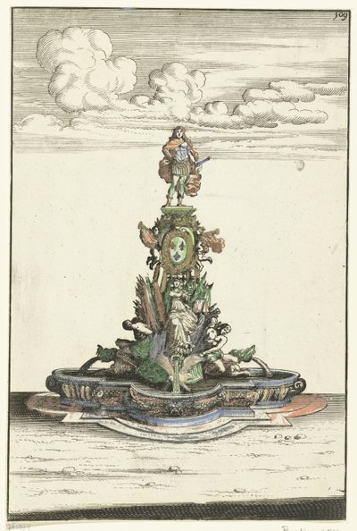 Umywalka kwadratowa z półokrągłymi wybrzuszeniami Architectura Curiosa Nova (tytuł serii) autorstwa Anonymous