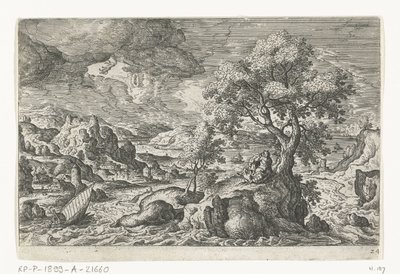 Wizja na wyspie Pejzaże ze scenami mitologicznymi i biblijnymi (tytuł serii) autorstwa Anonymous