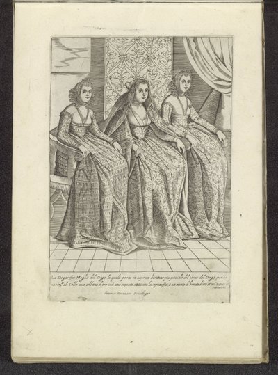 Vrouw van de doge spotkał twee vrouwen Scenes uit het Venetiaanse leven (tytuł serii) Habiti d