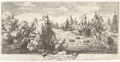 Zeeslag bij Beachy Head, 1690 Walka morska z Anglikami i Holendrami 10 lipca 1690 r. (tytuł na obiekcie) autorstwa Anonymous
