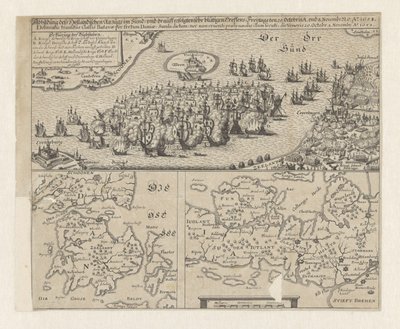 Zeeslag in de Sont, 1658 Zdjęcie holenderskiego garnituru w Sündt / i bardzo krwawe spotkania, które odbyły się w piątek 29 października i 8 listopada. ... Ao. 1658 (tytuł na obiekcie) autorstwa Anonymous