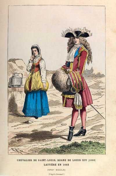 Kawaler św. Ludwika (1693) i Laitiere (1680) za panowania króla Ludwika XIV w XVII w. - Kawaler Orderu św. Ludwika, za panowania króla Ludwika XIV 1693, mleczarka autorstwa Anonymous Anonymous