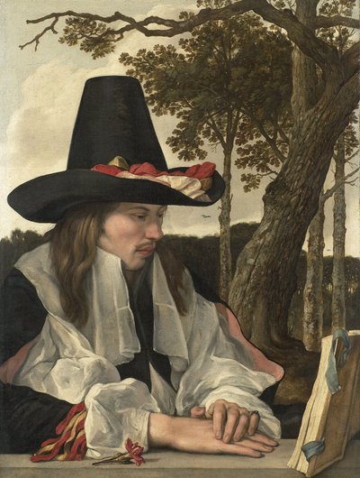 Mężczyzna czytający, ok. 1660 (olej na płótnie) autorstwa Anonymous Anonymous