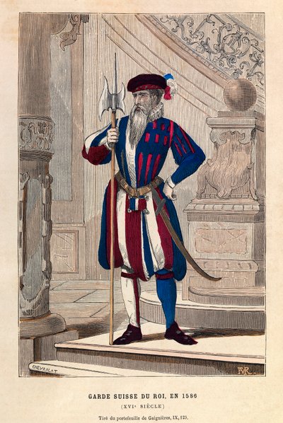 Gwardia Szwajcarska Króla w 1586 r. (Henryk III) - Członek Królewskiej Gwardii Szwajcarskiej autorstwa Anonymous Anonymous