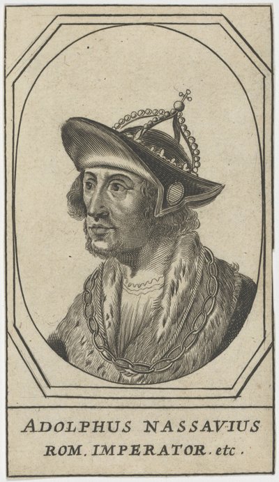 Adolphe de Nassau (1250-1298) - Adolf z Nassau, król Rzymian, Anonim. Akwaforta, rozmiar : 10,8x6,2 autorstwa Anonymous Anonymous