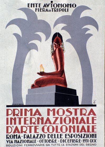 Plakat reklamowy pierwszej wystawy sztuki kolonialnej autorstwa Anonymous Anonymous