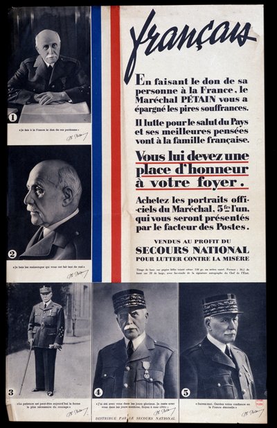 Plakat reklamowy sprzedaży portretów marszałka Philippe