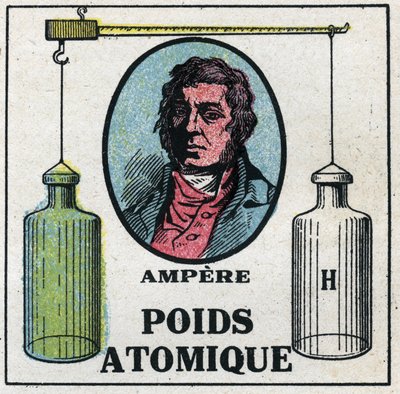 Atomy: ciężar atomowy autorstwa Andre Marie Ampere (1775-1836). Anonimowa ilustracja z 1925 r. Ze zbiorów prywatnych. autorstwa Anonymous Anonymous