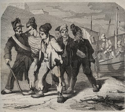 Belle-Ile-en-Mer (piękna wyspa na morzu) w XIX wieku. Grawer „Historia więzień od ich powstania do dnia dzisiejszego” (1877) autorstwa Pierre