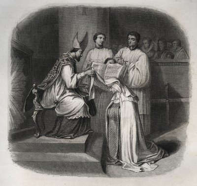 Błogosławiona Maria od Wcielenia (Broda Jeanne Avrillot) (1566-1618) Francuska mistyczka otrzymująca welon karmelitański w 1614 r. Grawer od 1846 r. w „Żywotach świętych””. Prywatna kolekcja. autorstwa Anonymous Anonymous