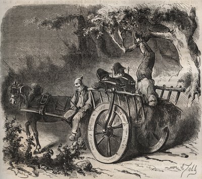 Śmiała ucieczka sił z Toulon Bagne w XIX wieku. Grawer „Historia skazanych od ich powstania do dnia dzisiejszego” (1877) autorstwa Pierre