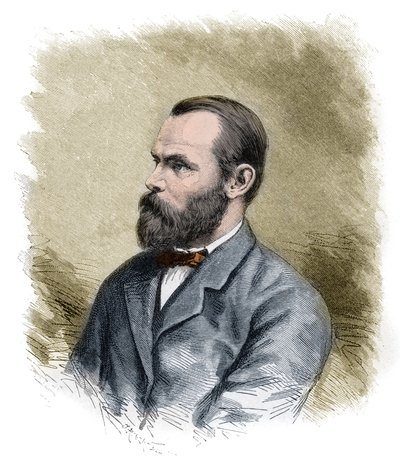 Carl Christian Koldewey (1837-1908) Niemiecki badacz Arktyki, dowódca obu niemieckich wypraw polarnych na północ - Carl Christian Koldewey Niemiecki polarnik - grawerowanie koniec XIX wieku autorstwa Anonymous Anonymous