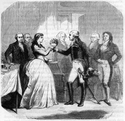Charles Francois du Perier dit Dumouriez (1739-1823), generał francuski w Madame Roland (Manon Roland) (1754-1793) - Grawer w „Histoire des Girondins” Alphonse de Lamartine (1790-1869) 1865-1866 - Ze zbiorów prywatnych autorstwa Anonymous Anonymous
