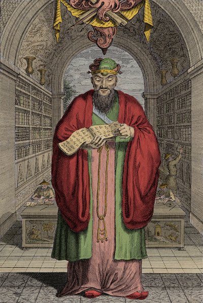 Konfucjusz (551-479) p.n.e. grawerowanie - Konfucjusz (lub Kong Fu Zi lub KongZi) (551-479 pne). autorstwa Anonymous Anonymous
