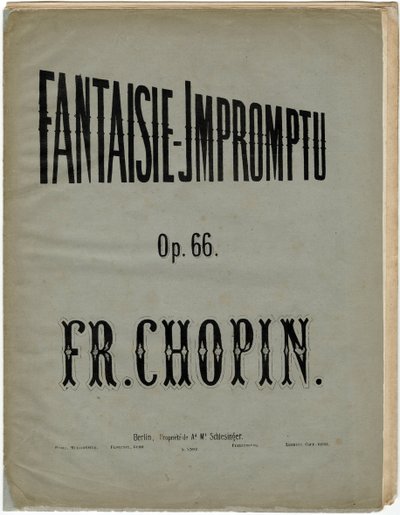 Strona tytułowa niemieckiego wydania Fantaisie-Impromptu op. 66 - Fryderyk Chopin (1810-1849). Litografia, ok. 1856 r. Zbiory prywatne autorstwa Anonymous Anonymous