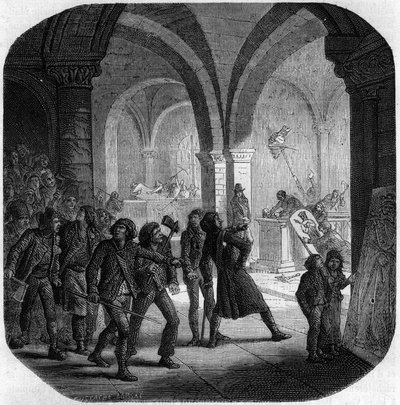 Zniszczenie grobowców królewskich monarchii francuskiej w kościele Saint-Denis autorstwa Anonymous Anonymous
