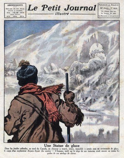 Odkryta z ciała odkrywcy w lodzie Kanady, zaginęła na lata. Ilustracja zaczerpnięta z „”Le petit journal”” z 11.12.1921 Kolekcja privee autorstwa Anonymous Anonymous