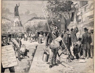 Wyświetlacz w okresie wyborczym we Francji. Grawer w „Le Petit Parisien”” w dniu 20.08.1893 r. autorstwa Anonymous Anonymous
