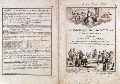 Podwójna strona z podręcznika teorii muzyki Vincenzo Panerai autorstwa Anonymous Anonymous
