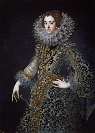 Elisabeth de France, zwana także Elisabeth de Bourbon - Portret Elżbiety Francuskiej (1602-1644), królowej Hiszpanii, Anonimowej, ok. 1930 r. 1620 - Olej na płótnie autorstwa Anonymous Anonymous