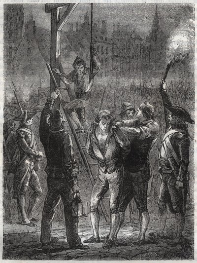 Egzekucja Thomasa de Mahy (1744-1790), markiza de Favras - Paryż, 19 lutego autorstwa Anonymous Anonymous