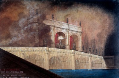 Fajerwerki – Claude Ruggieri w Paryżu 15.08.1807 Płyta po anonimowym obrazie. 1807 Paryż, Muzeum Carnavalet autorstwa Anonymous Anonymous