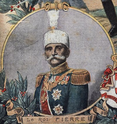 Pierwsza wojna światowa 1914-1918 (14-18): Portret Piotra I Serbii (Peter Karadordevic lub Karageorgevich autorstwa Anonymous Anonymous